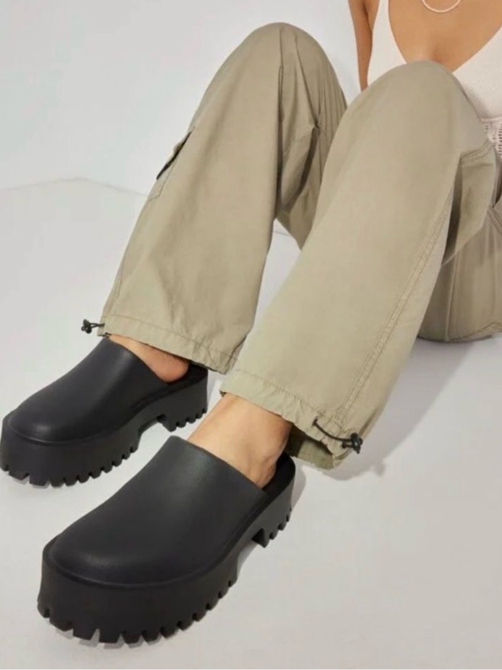 Jeffrey Campbell bae clogge platform clogs mules chunky black size 7